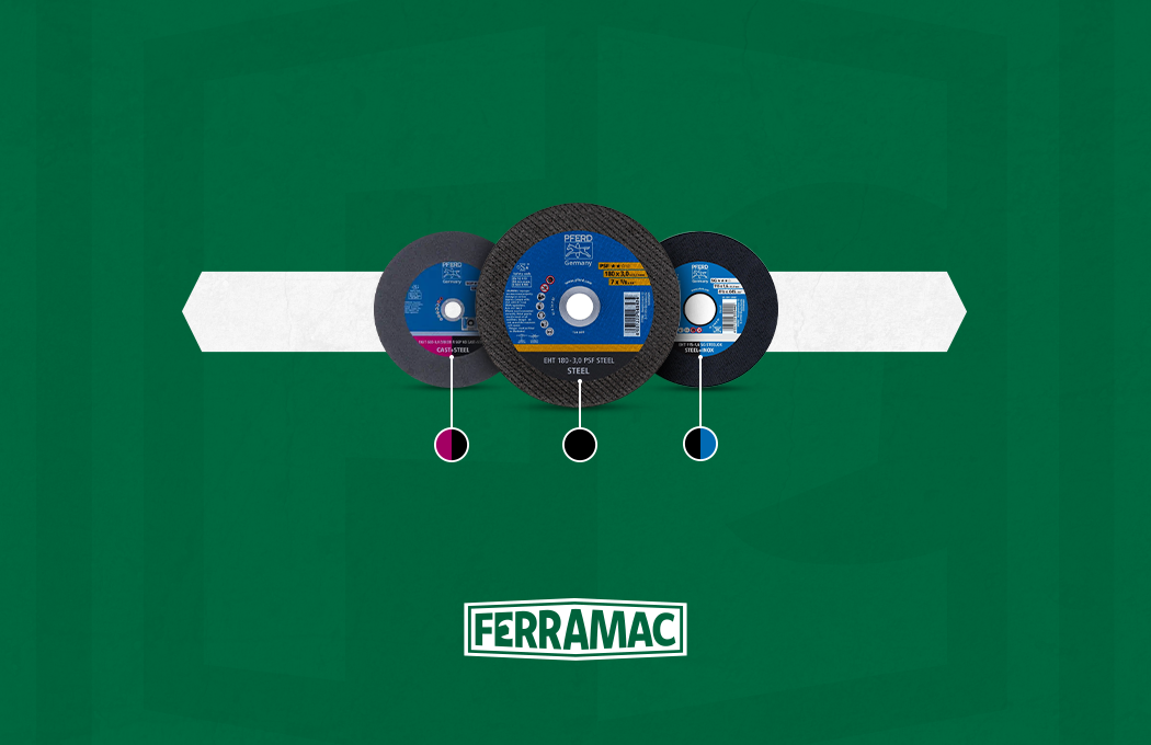 O que significam as cores dos discos PFERD? Guia oficial para escolher o disco certo